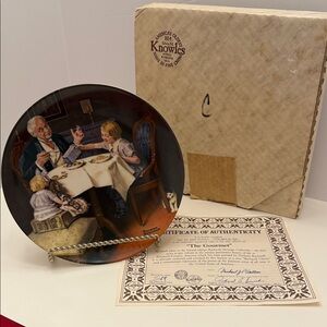 Norman Rockwell “The Gourmet” Collector Plate – Edwin M. Knowles –‎ COA Included